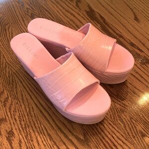 NWOT platform pink sandals